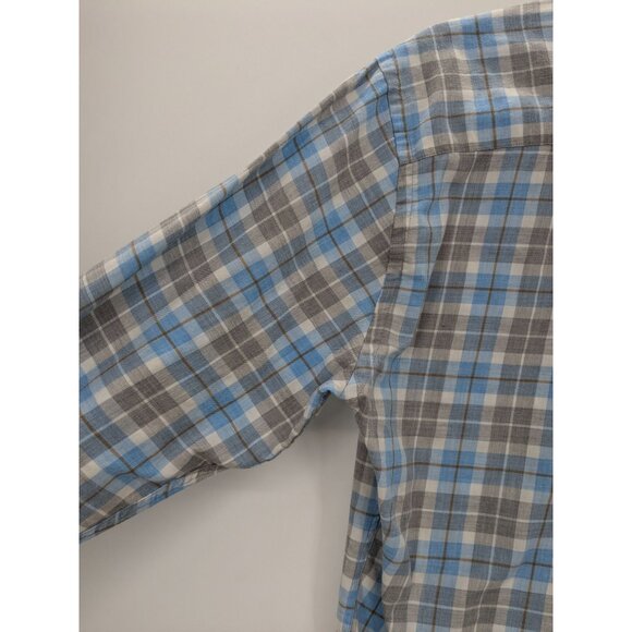 Peter Miller Button Down Shirt Men Size S Check Plaid Office Casual Effortless - Picture 6 of 10